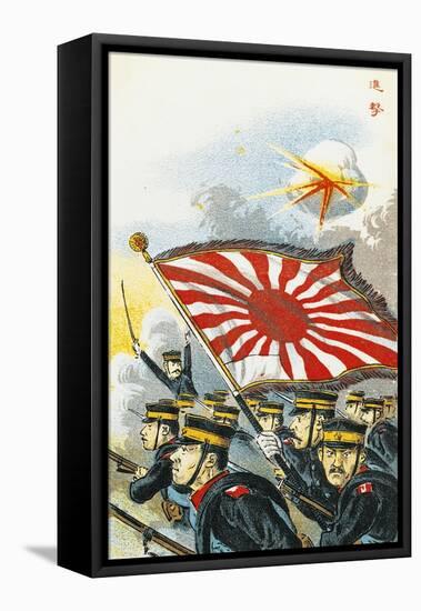 Japanese Soldiers Carrying Out Assault During Siege of Port Arthur-null-Framed Stretched Canvas