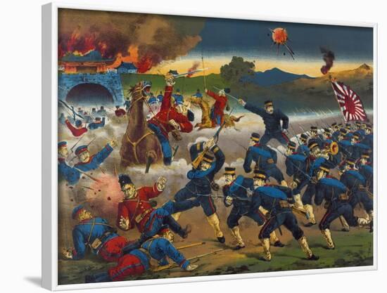 Japanese Soldiers Overrun Russians at Chin-Chou-null-Framed Art Print