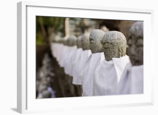 Japanese Stone Statue Ksitigarbha Bodhisattva in Garden.-elwynn-Framed Photographic Print