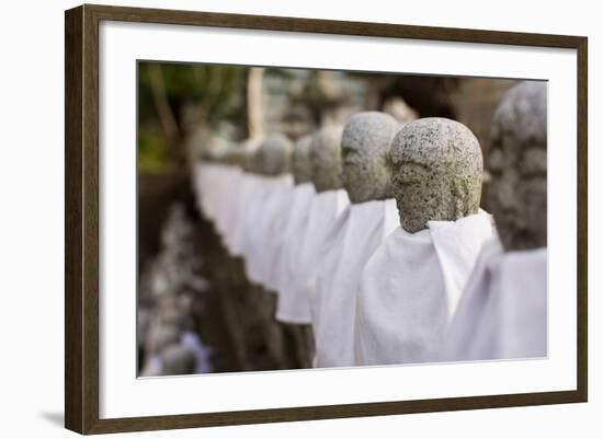 Japanese Stone Statue Ksitigarbha Bodhisattva in Garden.-elwynn-Framed Photographic Print