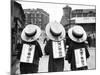 Japanese Straw Boaters-null-Mounted Photographic Print