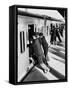 Japanese Students Employed as Uniformed 'Pushers' Cramming Commuter Cars, 1962-null-Framed Stretched Canvas