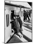 Japanese Students Employed as Uniformed 'Pushers' Cramming Commuter Cars, 1962-null-Mounted Photo