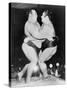 Japanese Sumo Wrestlers, Kiyoji Kagamisato and Junnosuke Yoshibayama, 1952-null-Stretched Canvas