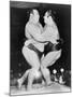 Japanese Sumo Wrestlers, Kiyoji Kagamisato and Junnosuke Yoshibayama, 1952-null-Mounted Photo