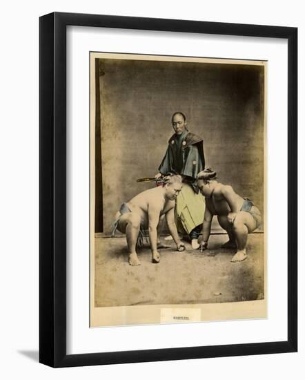 Japanese Sumo Wrestlers-null-Framed Photographic Print