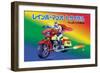 Japanese Superhero on Motorcycle-null-Framed Art Print