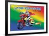 Japanese Superhero on Motorcycle-null-Framed Premium Giclee Print