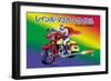 Japanese Superhero on Motorcycle-null-Framed Art Print