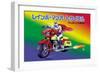 Japanese Superhero on Motorcycle-null-Framed Art Print