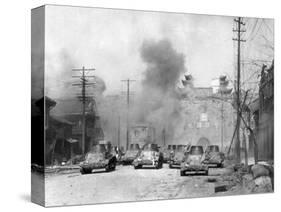 Japanese Tanks Patrolling Nanking Building-null-Stretched Canvas