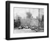 Japanese Tanks Patrolling Nanking Building-null-Framed Photographic Print