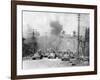 Japanese Tanks Patrolling Nanking Building-null-Framed Photographic Print