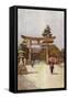 Japanese Temple Building-null-Framed Stretched Canvas