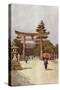 Japanese Temple Building-null-Stretched Canvas