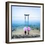 Japanese Torii Gate, Lake Biwa, Takashima, Shiga Prefecture, Japan-Jan Christopher Becke-Framed Photographic Print