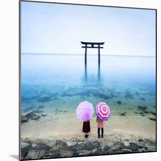 Japanese Torii Gate, Lake Biwa, Takashima, Shiga Prefecture, Japan-Jan Christopher Becke-Mounted Photographic Print