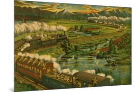 Japanese Troops on Train Battle at the Amur River-null-Mounted Art Print