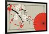 Japanese Umbrella and Japanese Cherry - Sakura-Artbox-Framed Art Print