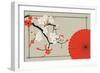 Japanese Umbrella and Japanese Cherry - Sakura-Artbox-Framed Art Print