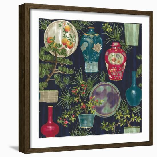 Japanese Vases Blue-Bill Jackson-Framed Giclee Print