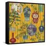 Japanese Vases Gold1-Bill Jackson-Framed Stretched Canvas