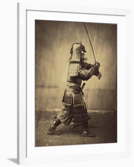 Japanese Warrior in Armour, 1865-7-Felice Beato-Framed Giclee Print