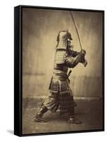 Japanese Warrior in Armour, 1865-7-Felice Beato-Framed Stretched Canvas