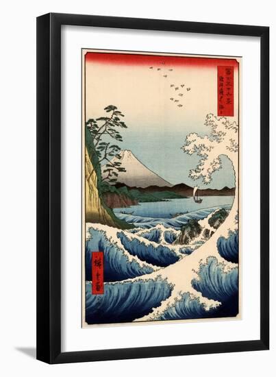 Japanese Wave Vintage Woodblock Print-null-Framed Art Print