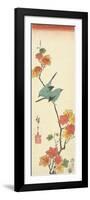 Japanese White-Eyes on a Maple Branch, 1854-Utagawa Hiroshige-Framed Premium Giclee Print