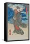 Japanese Woman by the Sea-Utagawa Kunisada-Framed Stretched Canvas