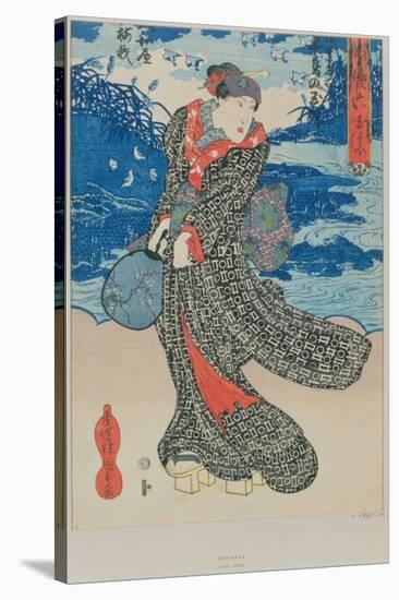 Japanese Woman by the Sea-Utagawa Kunisada-Stretched Canvas