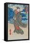 Japanese Woman by the Sea-Utagawa Kunisada-Framed Stretched Canvas