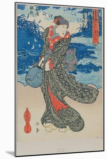 Japanese Woman by the Sea-Utagawa Kunisada-Mounted Giclee Print