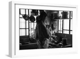 Japanese Woman Cooking-null-Framed Photographic Print