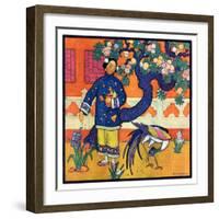 "Japanese Woman in Garden,"March 2, 1929-Henry Soulen-Framed Giclee Print