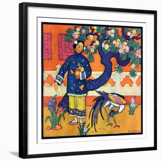 "Japanese Woman in Garden,"March 2, 1929-Henry Soulen-Framed Giclee Print