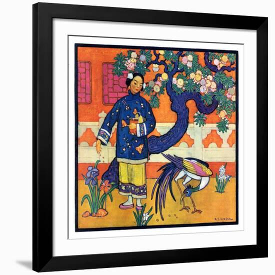 "Japanese Woman in Garden,"March 2, 1929-Henry Soulen-Framed Giclee Print