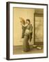 Japanese Woman in Kimono with Fan-null-Framed Photographic Print