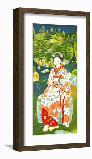 Japanese Woman in Kimono-null-Framed Giclee Print