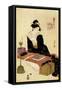 Japanese woman of 18th-Hosoda Eishi-Framed Stretched Canvas