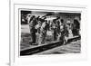 Japanese Women by the Zeppelin Hangar, Kasumigaura, Japan, 1929-null-Framed Giclee Print