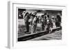 Japanese Women by the Zeppelin Hangar, Kasumigaura, Japan, 1929-null-Framed Giclee Print