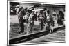 Japanese Women by the Zeppelin Hangar, Kasumigaura, Japan, 1929-null-Mounted Giclee Print