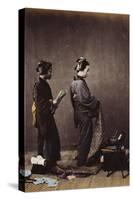 Japanese Women Dressing, C.1870-1880-Felice Beato-Stretched Canvas