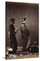 Japanese Women Dressing, C.1870-1880-Felice Beato-Stretched Canvas