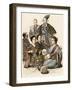 Japanese Women Playing Music and Drums, Wearing Traditional Clothing-null-Framed Giclee Print