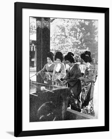 Japanese Women Washing their Hands Prior to Entering a Temple, 1936-Sport & General-Framed Giclee Print