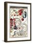 Japanese Wood-Cut Print, Creatures with Long Necks Attack a Noodle Shop Customer, no.1-Lantern Press-Framed Art Print