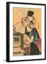 Japanese Woodblock, Cooking-null-Framed Art Print